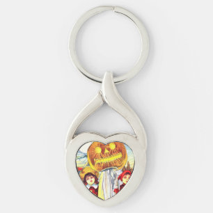 Falln Halloween Pumpkin Ghost Key Ring