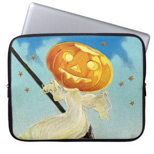 Falln Happy Halloween Pumpkin Witch Laptop Sleeve
