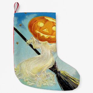 Falln Happy Halloween Pumpkin Witch Small Christmas Stocking