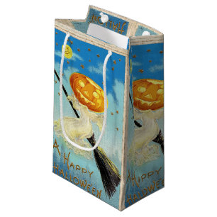 Falln Happy Halloween Pumpkin Witch Small Gift Bag