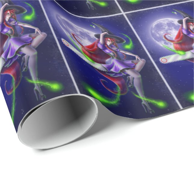 Falln Happy Halloween Pumpkin Witch Wrapping Paper (Roll Corner)