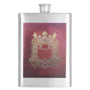 Falln Ink Stained Crimson Hip Flask