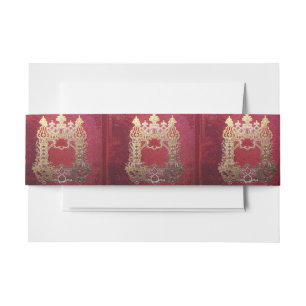 Falln Ink Stained Crimson Invitation Belly Band
