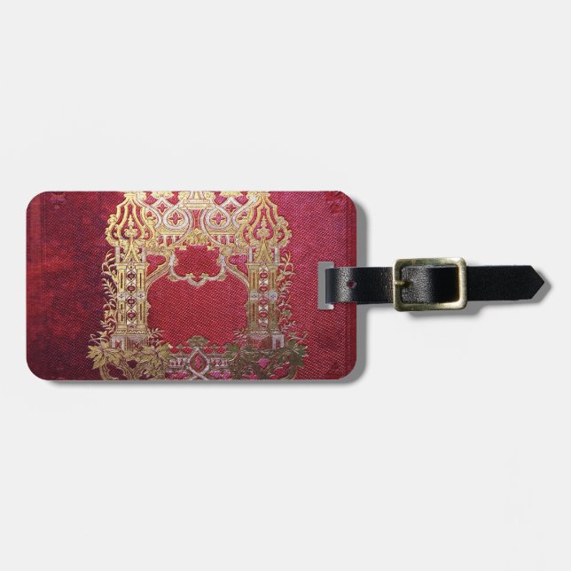 Falln Ink Stained Crimson Luggage Tag (Front Horizontal)