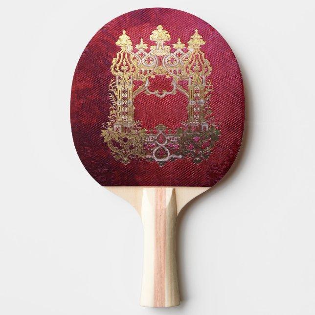 Falln Ink Stained Crimson Ping Pong Paddle (Front)