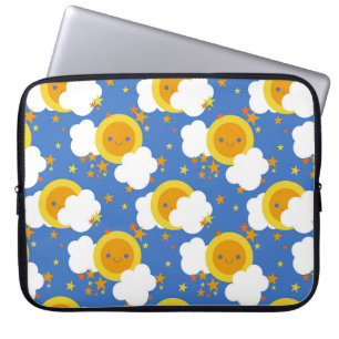Falln Kawaii Moon, Stars, Sunshine Laptop Sleeve