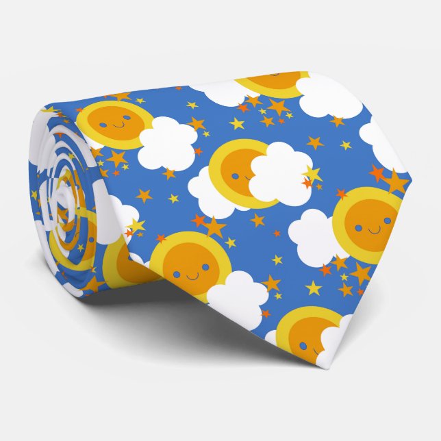 Falln Kawaii Moon, Stars, Sunshine Tie (Rolled)