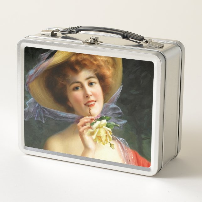 Falln Lady in Red Metal Lunch Box (Front)
