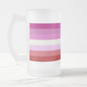 Falln Lesbian Pride Flag Frosted Glass Beer Mug