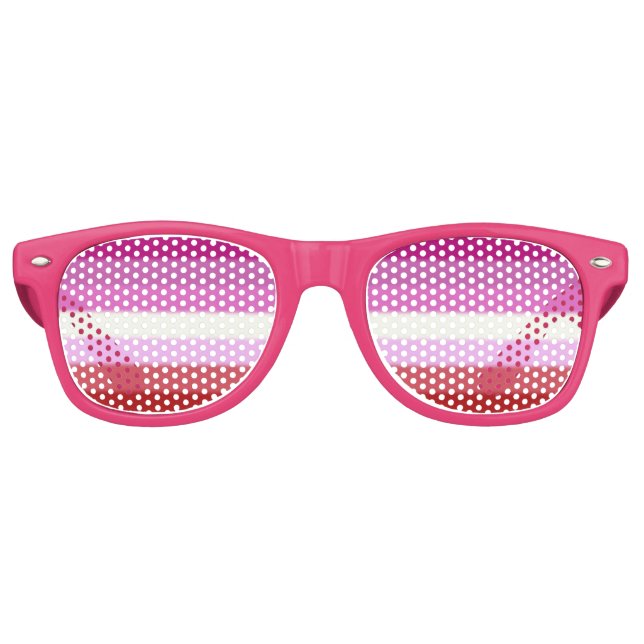 Falln Lesbian Pride Flag Retro Sunglasses (Front)