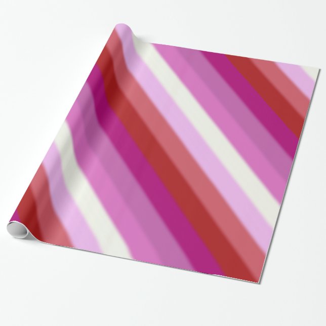 Falln Lesbian Pride Flag Wrapping Paper (Unrolled)