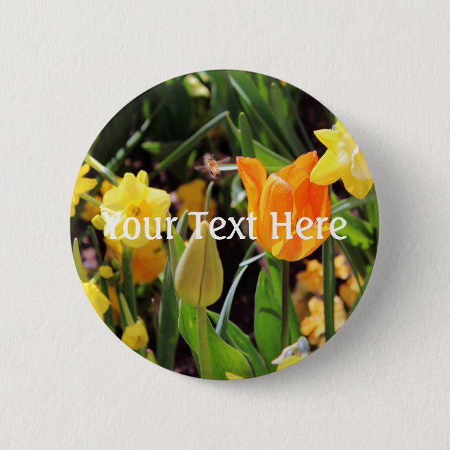 Falln Little Bee in Flight 6 Cm Round Badge (Front)