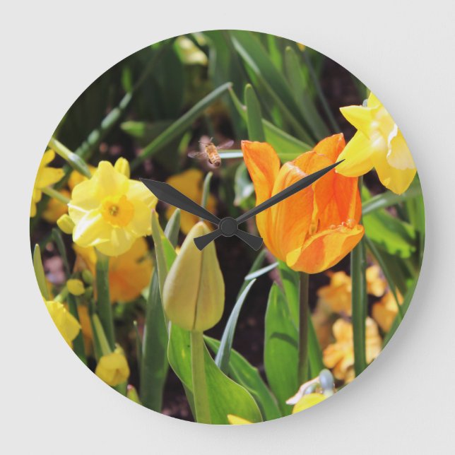 Falln Little Bee in Flight Large Clock (Front)