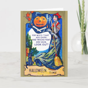 Falln Look Out Halloween Time Card