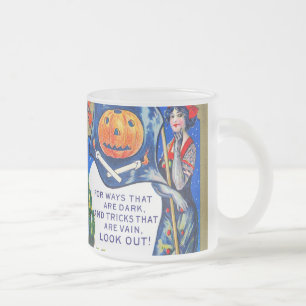 Falln Look Out Halloween Time Frosted Glass Coffee Mug