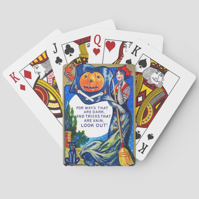 Falln Look Out Halloween Time Playing Cards (Back)