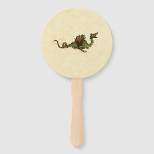 Falln Mediaeval Green Dragon Hand Fan