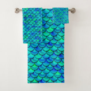 Falln Mermaid Scales Bath Towel Set