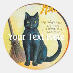 Falln Merry Halloween Cat Classic Round Sticker