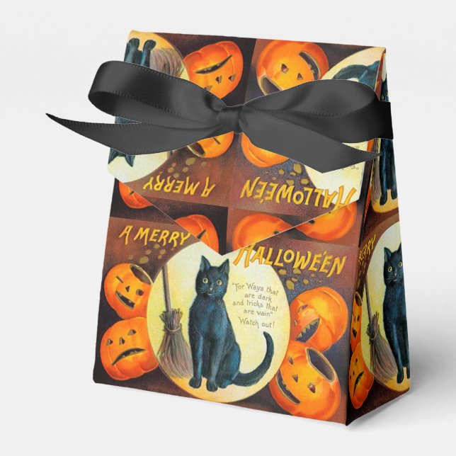 Falln Merry Halloween Cat Favour Box (Front Side)