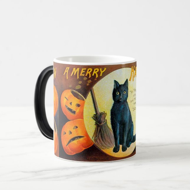 Falln Merry Halloween Cat Magic Mug (Front Left)