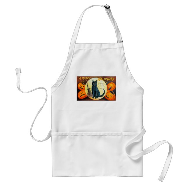 Falln Merry Halloween Cat Standard Apron (Front)