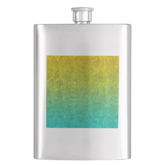 Falln Ocean Sunrise Glitter Gradient Hip Flask (Front)