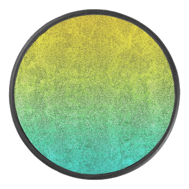 Falln Ocean Sunrise Glitter Gradient Hockey Puck (Front)