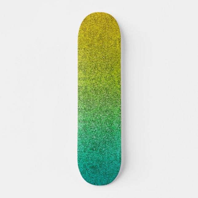 Falln Ocean Sunrise Glitter Gradient Skateboard (Front)
