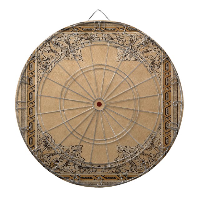 Falln Old Sepia Knotwork Paper Dartboard (Front)