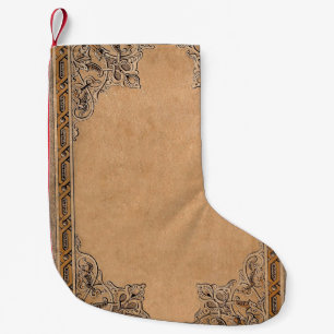 Falln Old Sepia Knotwork Paper Small Christmas Stocking