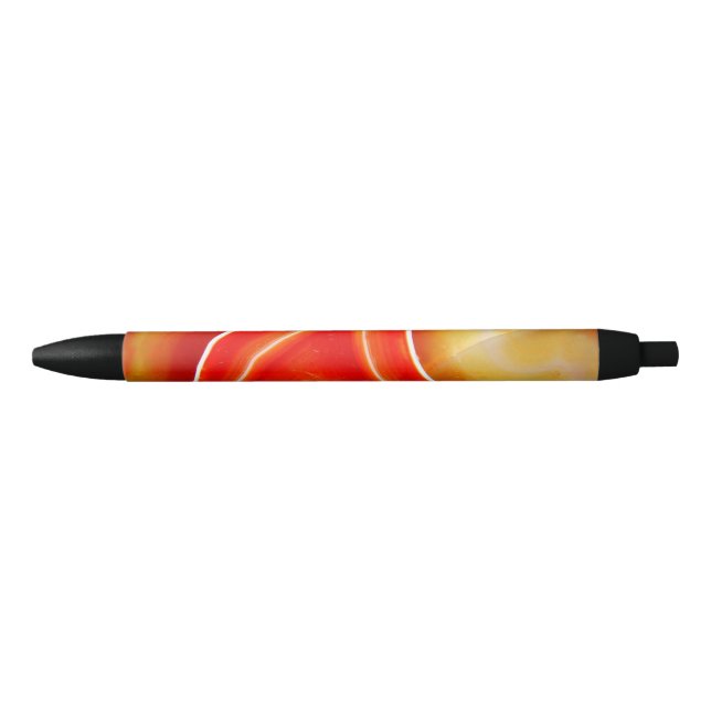 Falln Orange Agate Black Ink Pen (Front)
