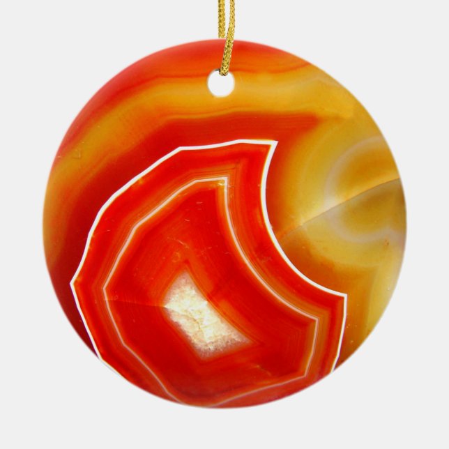 Falln Orange Agate Ceramic Tree Decoration (Front)