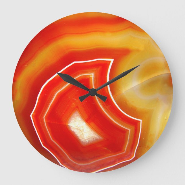 Falln Orange Agate Large Clock (Front)