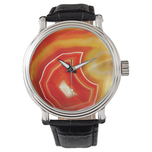 Falln Orange Agate Watch (Front)