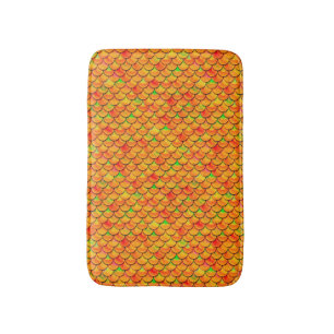 Falln Orange and Green Scales Bath Mat