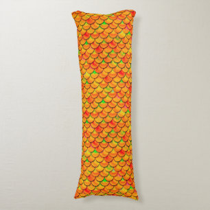 Falln Orange and Green Scales Body Cushion