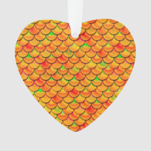 Falln Orange and Green Scales Ornament