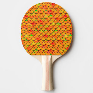 Falln Orange and Green Scales Ping Pong Paddle