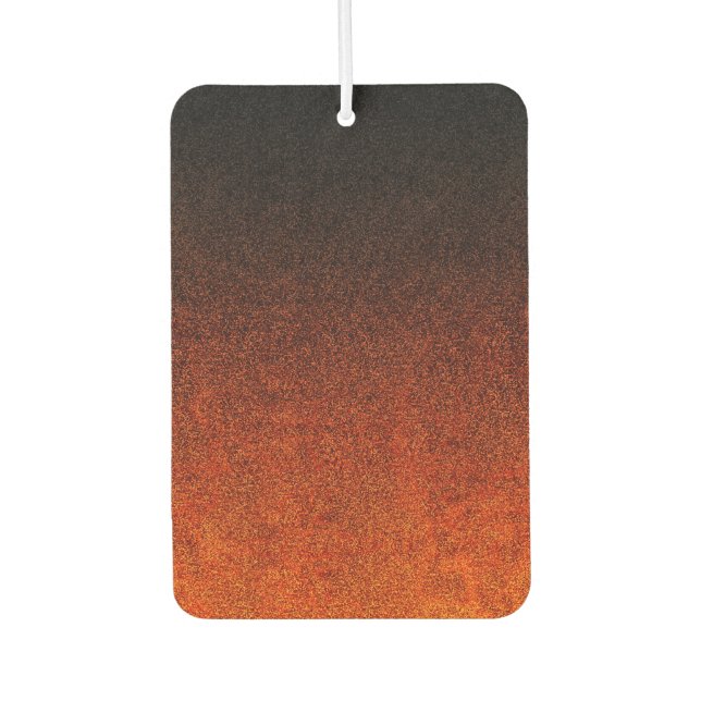 Falln Orange & Black Glitter Gradient Car Air Freshener (Front)
