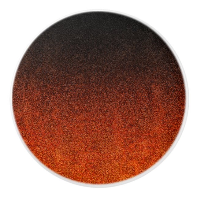 Falln Orange & Black Glitter Gradient Ceramic Knob (Front)