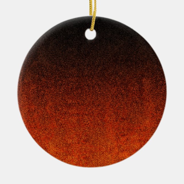 Falln Orange & Black Glitter Gradient Ceramic Tree Decoration (Front)
