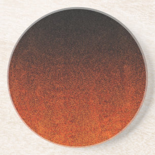 Falln Orange & Black Glitter Gradient Coaster