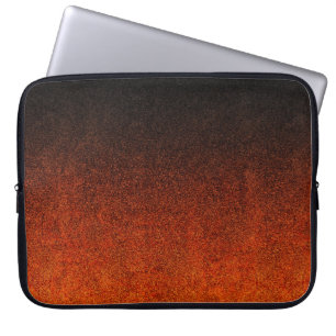 Falln Orange & Black Glitter Gradient Laptop Sleeve