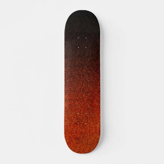 Falln Orange & Black Glitter Gradient Skateboard (Front)