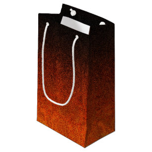 Falln Orange & Black Glitter Gradient Small Gift Bag