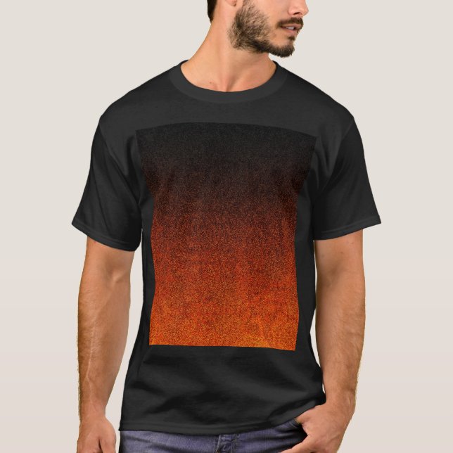 Falln Orange & Black Glitter Gradient T-Shirt (Front)