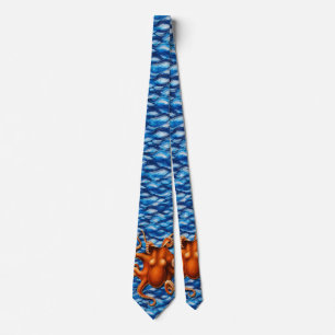 Falln Orange Octopus Tie