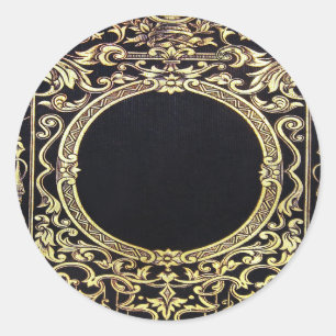 Falln Ornate Gold Frame (Perfect for a Monogram!) Classic Round Sticker