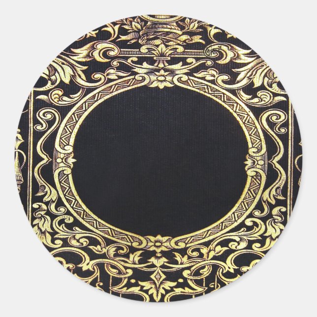 Falln Ornate Gold Frame (Perfect for a Monogram!) Classic Round Sticker (Front)
